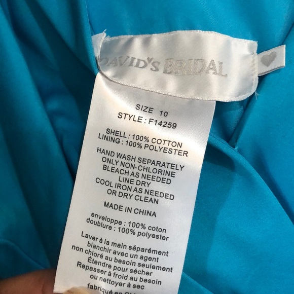 David’s Bridal Malibu blue dress with side pockets - Picture 16 of 16